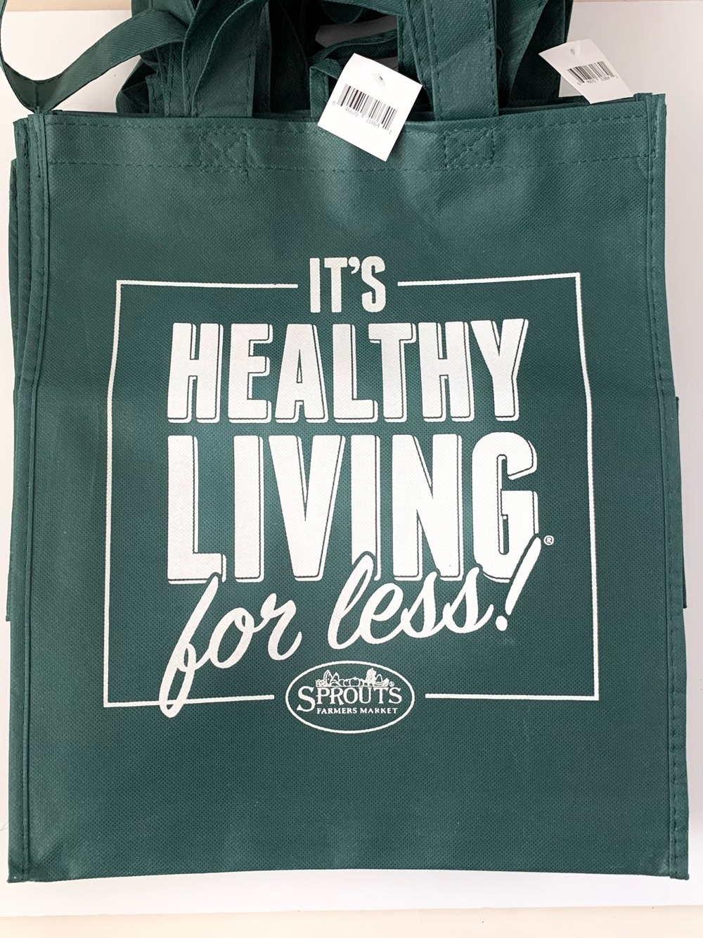 5 large Sprouts Farmers Market shopping Tote Bag set
